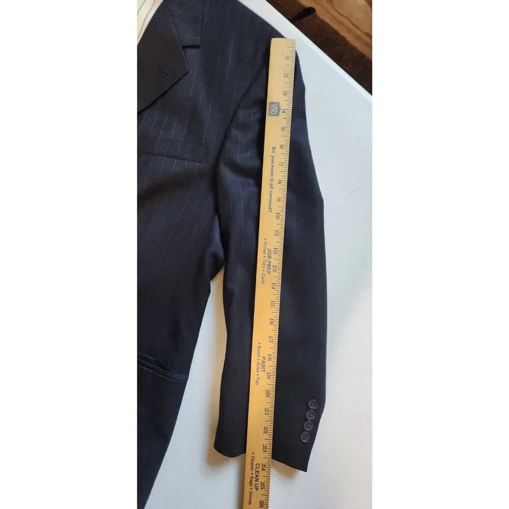 Vintage Tommy Hilfiger Men's Wool Sport Coat Navy Stripe Suit Jacket Made in USA